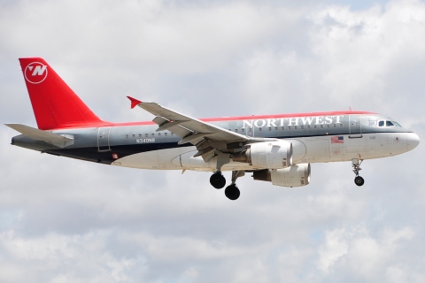 N340NB - A319-114 - Northwest Airlines - MIA - 18-05-2009