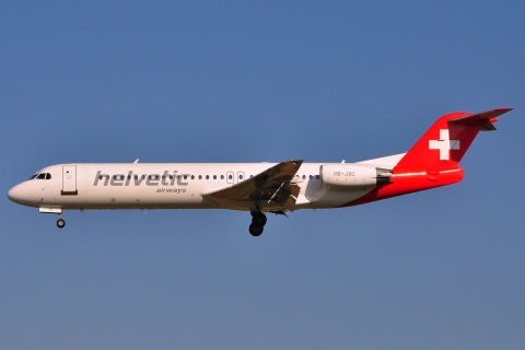 HB-JVC - Fokker 100 - Helvetic Airways - BRU - 23-04-2010