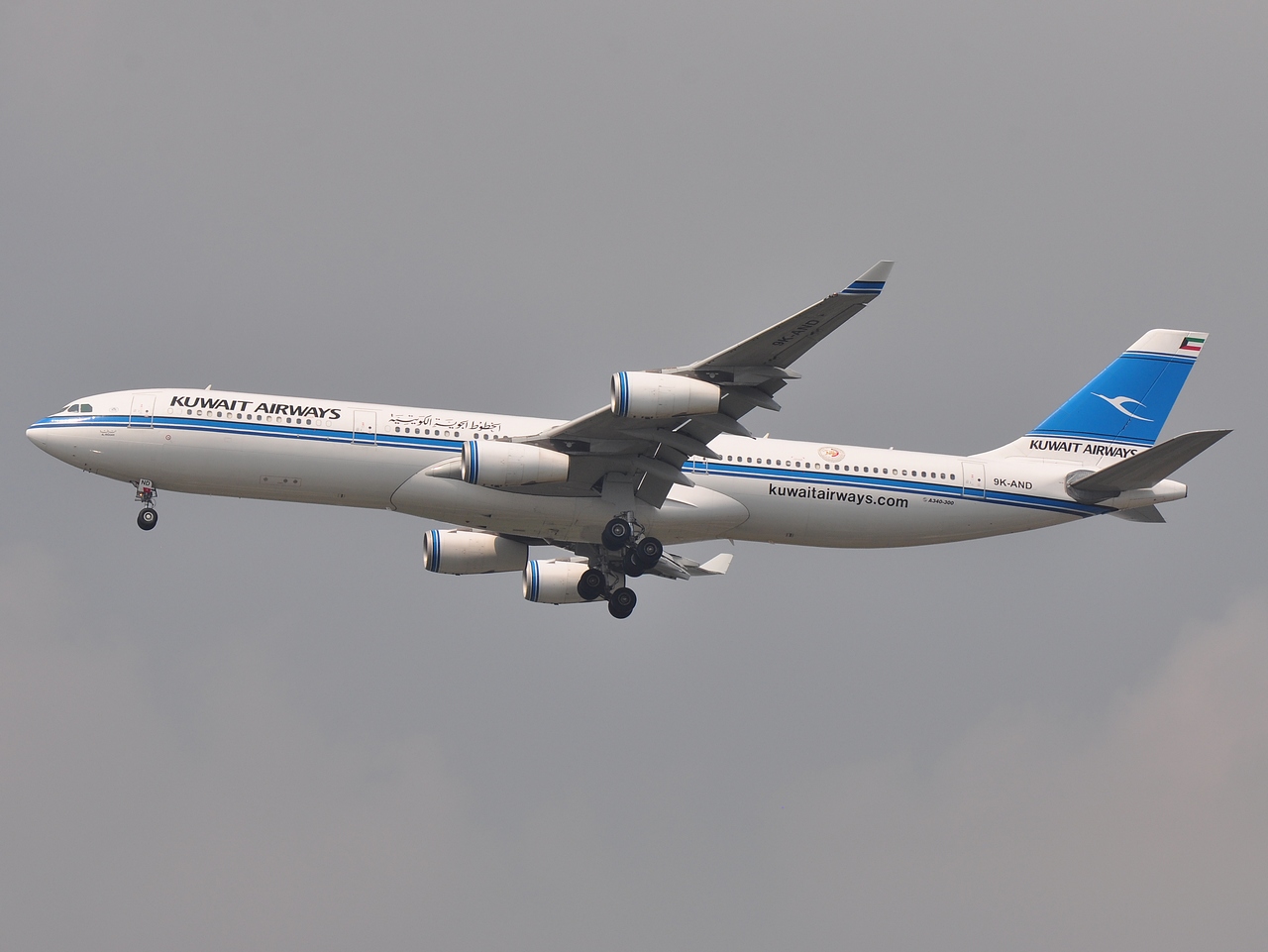 9K-AND - A340-313 - Kuwait Airways - BKK - 25-01-2012