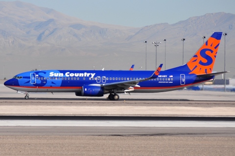 N814SY - 737-8BK(WL) - Sun Country Airlines - LAS - 05-03-2012