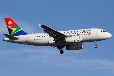 ZS-SFD - A319-131 - South African Airways - JNB - 27-05-2012