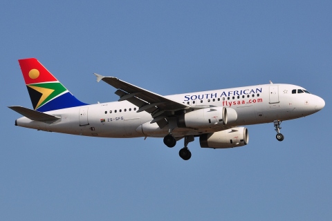 ZS-SFG - A319-131 - South African Airways - JNB - 25-05-2012