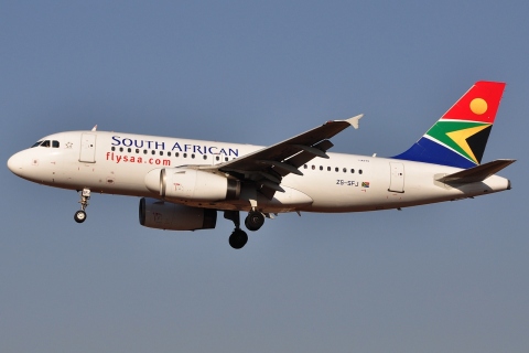 ZS-SFJ - A319-132 - South African Airways - JNB - 25-05-2012