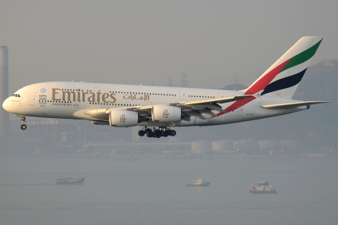 A6-EDJ - A380-861 - Emirates - HKG - 21-01-2013