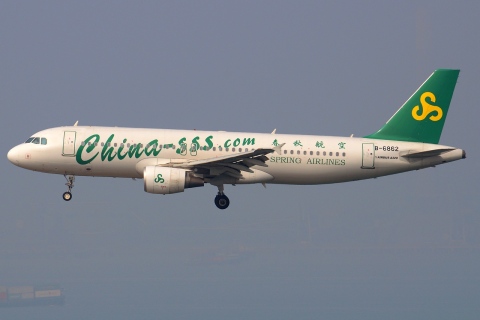 B-6862 - A320-214 - Spring Airlines - HKG - 23-01-2013