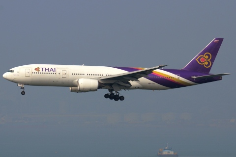 HS-TJC - 777-2D7 - Thai Airways International - HKG - 23-01-2013