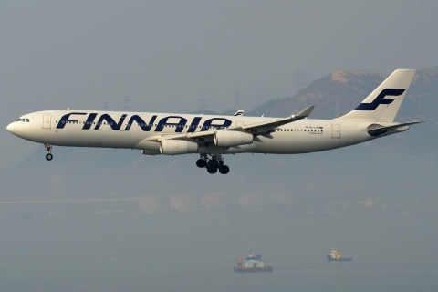 OH-LQB - A340-313 - Finnair - HKG - 23-01-2013