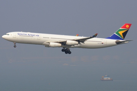 ZS-SXF - A340-313 - South African Airways - HKG - 23-01-2013