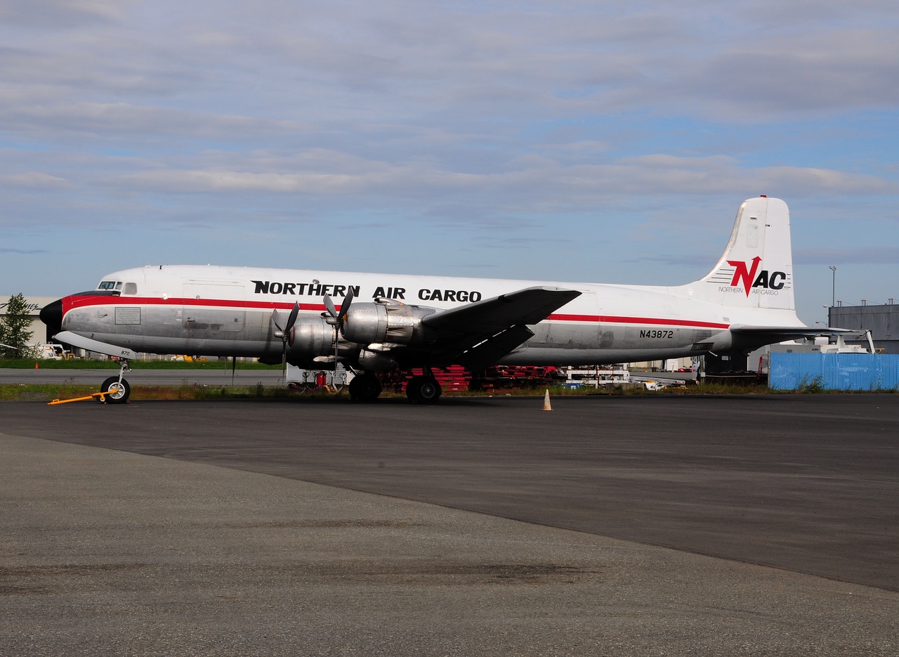 N43872 - DC-6 (VC-118A Liftmaster) - Alaska Aviation Heritage Museum - ANC - 01-06-2014