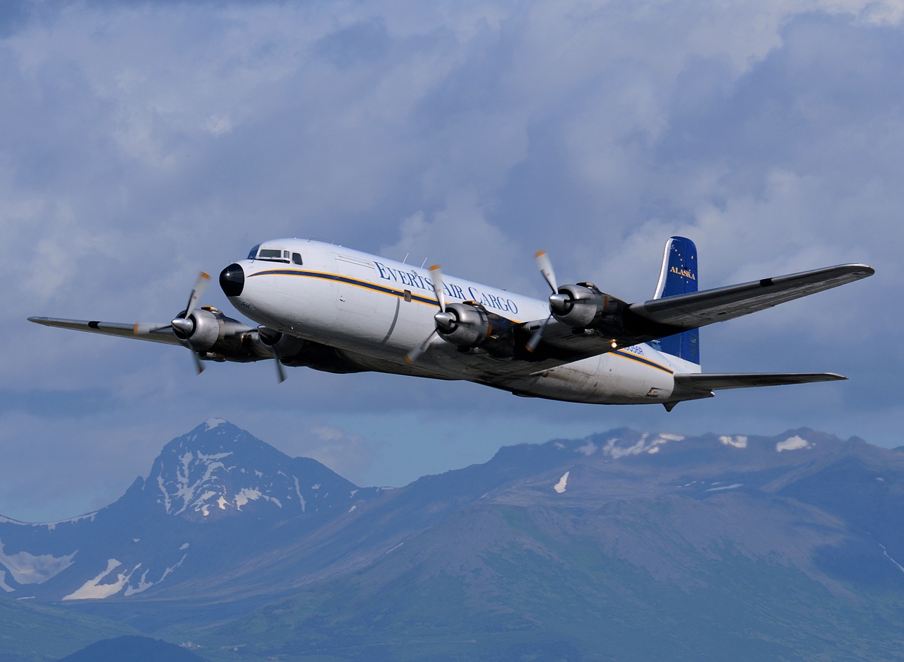 N9056R - DC-6B - Everts Air Alaska - ANC - 02-07-2014