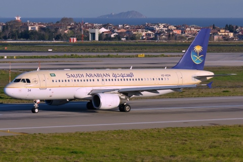 HZ-AS34 - A320-214 - Saudi Arabian Airlines - IST - 30-03-2014