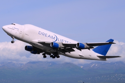 N718BA - 747-4H6(LCF) - Boeing Dream Lifter - ANC - 01-07-2014