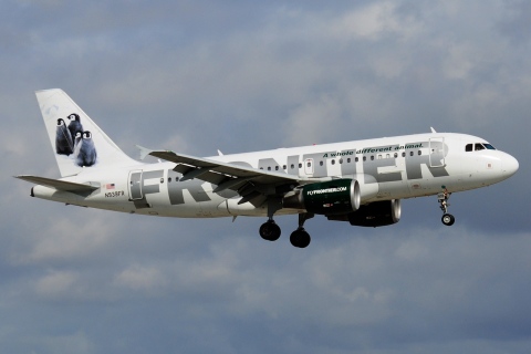 N939FR - A319-111 - Frontier Airlines - MIA - 02-02-2016