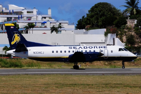 N334CJ - Saab 340B - Seaborne Airlines - SXM - 31-01-2017b